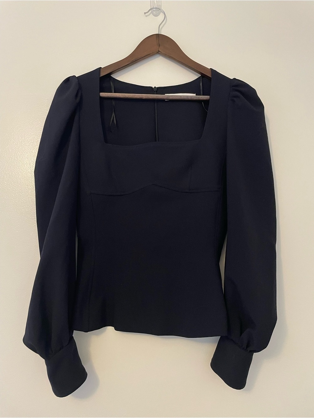 Zara Women’s Square Neck Long Voluminous Sleeve Fitted Corset Top